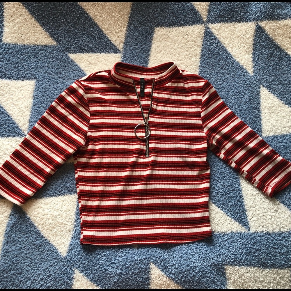 🍒Red striped crop top🍒SOLD